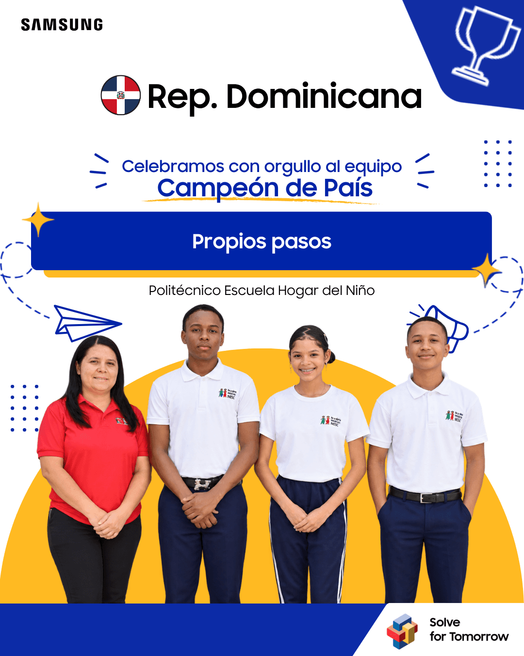 Estudiantes del Politécnico Escuela Hogar del Niño, campeones de país de Solve for Tomorrow 2026