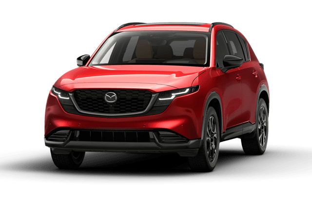 Mazda CX-5 2027 en color rojo, vista frontal