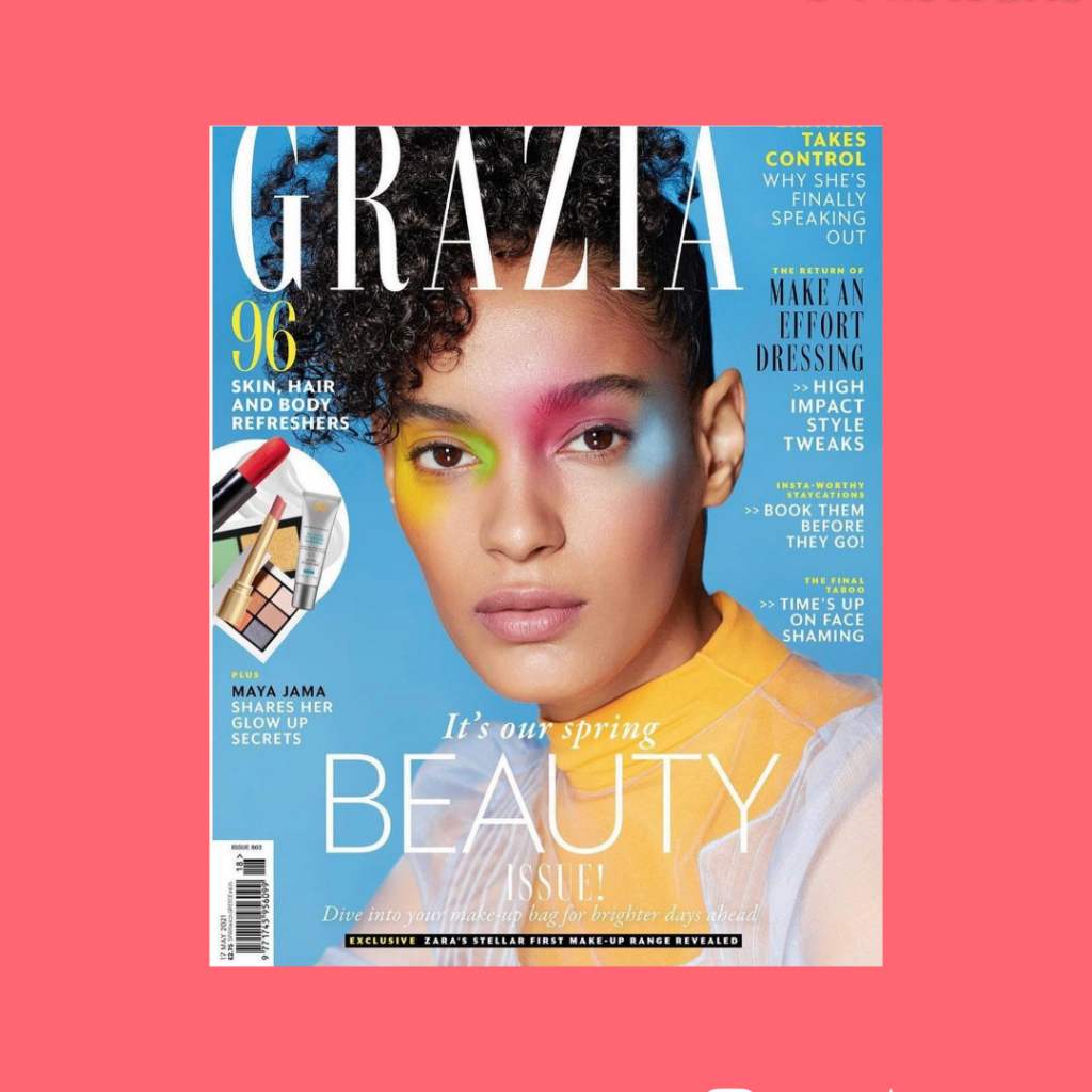 Modelo dominicana Luisana González               en portada de la revista Grazia.