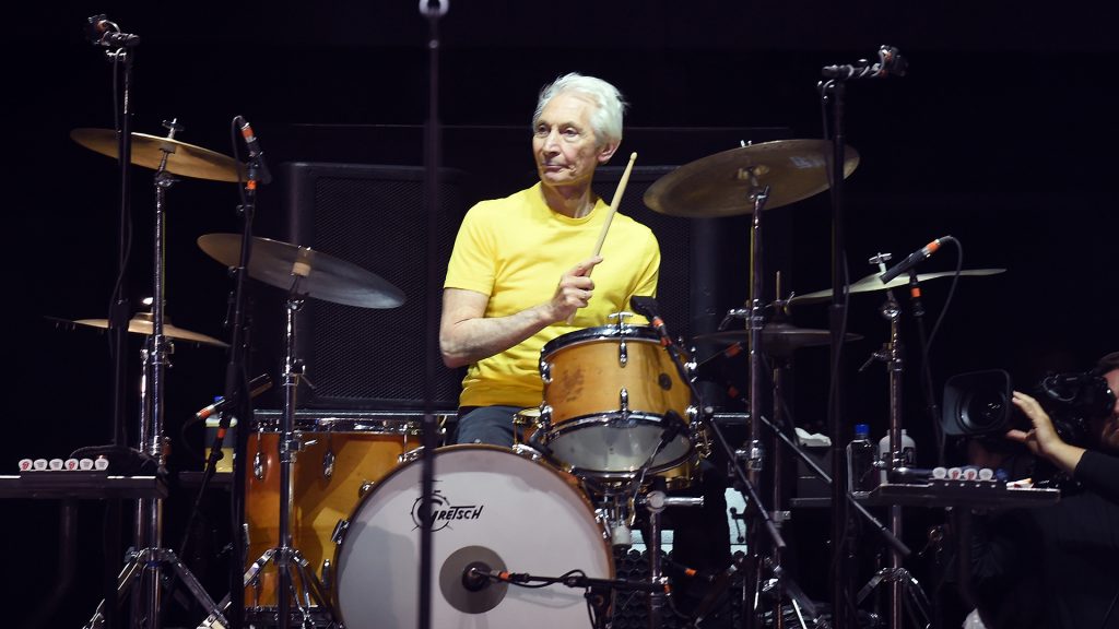 INDIO, CA - OCTOBER 14:  Musician Charlie Watts of The Rolling Stones performs during Desert Trip at the Empire Polo Field on October 14, 2016 in Indio, California.  (Photo by Kevin Winter/Getty Images)